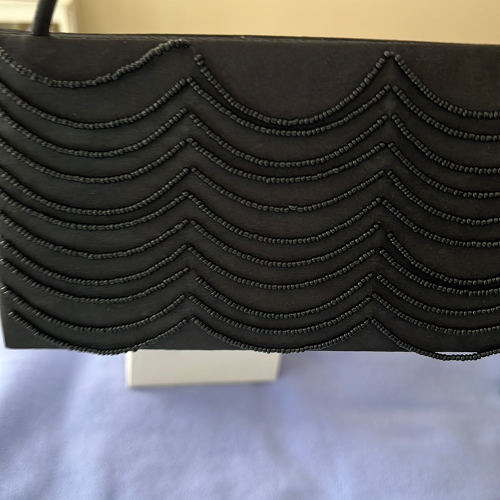 Black beaded evening bag.   Perfect for those nights out.